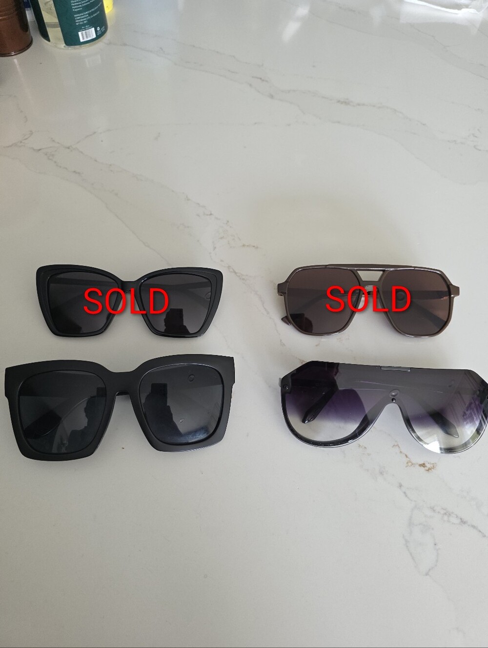 Women’s Black and Brown Fashion Sunglasses - Set of 4